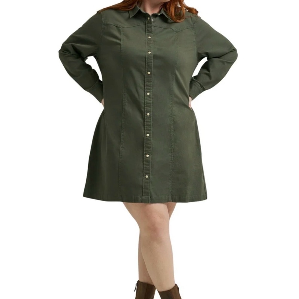 Lee Heritage Olive Green Western Shirt Dress